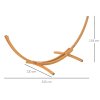 Outsunny 3(m) Wooden Hammock Stand, 1 Person Hammock Frame with Chain and Safety Buckles, Pine Wood Arc Stand for Garden, Patio, Outdoor and Indoor, Natural