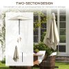 Outsunny 2M Garden Parasol Umbrella with Vent, Sun Shade Canopy with 4 Ribs, Piping Side, Umbrella for Garden Table, Balcony and Outdoor, Beige