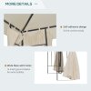 Outsunny 3 x 3 m Garden Gazebo Double Roof Marquee Patio Wedding Party Tent Canopy Shelter with Sidewalls (Beige)