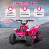 AIYAPLAY 6V Electric Car for Kids, Battery Powered Kids ATV, Quad Bike with Forward Backward, LED Headlights, for Ages 18-36 Months, Pink