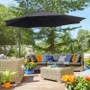 Outsunny 3(m) Garden Cantilever Parasol Patio Banana Hanging Umbrella Sun Shade with Crank and Tilt, 8 Ribs and Cross Base, Black