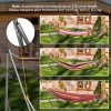 Outsunny Foldable Hammock Stand, Portable Hammock with Metal Frame, 2 in 1 Hammock Net Stand, Clothes Drying Rack, Load Capacity 120kg, for Patio, Garden, Yard, Black