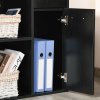 HOMCOM L-Shaped Desk, Corner Computer Desk, Adjustable Study Table with Storage Shelf, Drawer and Cabinet, Workstation for Home Offic