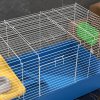 PawHut Guinea Pig Cage Chinchillas Rabbit Small Animal Cage with Ramp, Dish, Water Bottle, 99 x 52 x 53cm, Blue