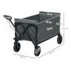 Outsunny 120L Festival Trolley on Wheels, Folding & Compact Camping Trolley Cart with Adjustable Handle for Garden, Beach, Fishing, Grey