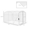 Outsunny 3 x 2 x 2m Polytunnel Greenhouse with Hinged Door, Walk-in Grow House Tent with UV-resistant PE Cover, Galvanised Steel Frame, Clamps, White