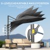 Outsunny 3 x 3(m) Cantilever Parasol with Cross Base, Garden Umbrella with 360 Rotation, Crank Handle and Tilt for Outdoor, Patio, Black