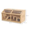 PawHut Wooden Hamster Cage, Gerbil Cage for Syrian Hamster with Exercise Play House, Openable Top 85 x 45 x 44cm - Nature