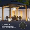 Outsunny 3x(3)M Outdoor Hardtop Gazebo Canopy with 2-Tier Roof and Solid Wood Frame, Outdoor Patio Shelter for Patio, Garden, Grey