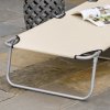 Outsunny Outdoor Foldable Sun Lounger, 4 Level Adjustable Backrest Reclining Sun Lounger Chair with Angle Adjust Sun Shade Awning for Beach, Garden, Patio, Beige