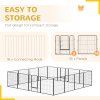 PawHut Dog Pen 16 Panels Puppy Pen Heavy Duty Pet Playpen for Indoor Outdoor for Dogs, Rabbits, Ducks 80cm High