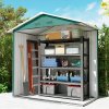 Outsunny 6.5ft x 3.5ft Garden Storage Shed, Large Metal Shed for Outdoor Storage with Double Sliding Doors and 4 Vents, Green