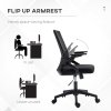 Vinsetto Mesh Office Chair, Desk Chair with Lumbar Support, Flip-up Armrest, Swivel Wheels, Adjustable Height, Black