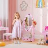 AIYAPLAY Kids Mirror Full Length with Storage Shelf, 360?? Rotating Standing Mirror for Bedroom, Kids Room, Nursery Room, Hot Pink