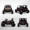 AIYAPLAY Kids Ride on Car, 12V Battery Powered Electric Truck with Remote Control, 4 Suspension Wheels, Horn, Lights, Music, USB, for Ages 3-5 Years, Black