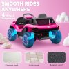 AIYAPLAY Volkswagen E-Buggy Licensed Electric Car for Kids, 12V Kids Electric Ride on with Remote Control, Suspension, Slow Start, LED Lights, USB, Music, Horn, for Ages 3-6 Years, Pink