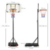 SPORTNOW Height Adjustable, Basketball Hoop and Stand with Firm Backboard and Weighted Base, Portable on Wheels, 1.8-2.1m, Yellow