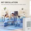 HOMCOM 3-in-1 Portable Air Cooler with 15 Litre Capacity, Evaporative Air Cooler with Automatic Oscillation, 3 Modes, 3 Speeds, Ice Boxes, Air Conditioner Fan for Home, Bedroom, Office