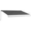 Outsunny 4 x 3(m) Electric or Manual Retractable Awning, Half Cassette, with Remote Controller, Manual Crank Handle and Aluminium Frame, Sun Canopies for Patio Deck Door Window, Grey