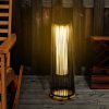 Outsunny Garden Rattan Lamp, 61 cm Tall Solar Rattan Floor Lamp, Solar Garden Light with Auto On/Off LED Light, IP44 Waterproof for Outdoor, Porch, Pathway, Terrace, Brown