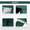 Outsunny 2 Man Pop-up Tent Beach Tent Sun Shelter w/ Windows Doors Hook Sandbags UV Protection Waterproof Outdoor Adventure Garden, Green