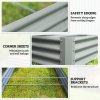 Outsunny Galvanised Raised Garden Bed, 240 x 120 x 30cm Raised Bed with Reinforcing Bars, Outdoor Raised Planter with Open Bottom for Vegetables, Flowers, Herbs, Silver
