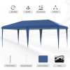 Outsunny Pop Up Gazebo 3 x 6m, Foldable Canopy Tent, Height Adjustable Wedding Awning Canopy w/ Carrying Bag, Blue