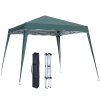 Outsunny 3 M x 3 M Base/ 2.5 M x 2.5 M Top Pop Up Gazebo, 2 Person Setup Instant with Carry Bag, Height Adjustable Slant Leg Party Tent Instant Event Shelter for Garden, Patio, Green