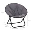 Outsunny Camping Moon Chair, Portable Folding Camping Chair for Adults with Wide Padded Oxford Seat for Outdoor Camp, Travel, Fishing, Beach, Grey