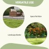 Outsunny Decorative Garden Fencing, 4PCs Outdoor Fence Panels, Wooden Landscape Flower Bed Border Edging, Grey