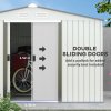 Outsunny 9 x 6ft Metal Garden Shed, Outdoor Storage Tool House with Ventilation Slots, Foundation Kit and Lockable Double Doors, Silver