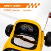 AIYAPLAY Electric Go Kart, 6V Battery Powered Kids Go Kart with Music, Light, Horn, Kids, Ride on Car for 3-5 Years, Yellow