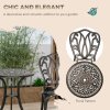 Outsunny 3 Piece Garden Bistro Set, Cast Aluminium Outdoor Furniture Set with Umbrella Hole for Balcony, Porch, Patio, Bronze Tone
