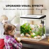 PawHut Aquarium, 28L Glass Fish Tank with Filter, LED Lighting, Water Pump, for Bettas, Guppies, Mini Parrot Fishes, Shrimp, Goldfish, 38 x 26 x 39.5cm