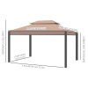 Outsunny 3 x 4m Garden Gazebo, Double Roof Marquee Canopy Shelter with Sidewalls, Solid Steel Frame for Garden, Lawn, Backyard and Deck