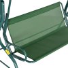 Outsunny 3 Seater Canopy Swing Chair Outdoor Garden Bench with Adjustable Canopy and Metal Frame - Green Stripes