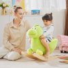 HOMCOM Kids Rocking Horse, Plush Ride-On Dinosaur Seat w/ Safety Belt, 32 Songs, Ride-On Horses Toy, for Ages 18+ Months - Green