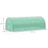 Outsunny 6 x 3 x 2 m Polytunnel Greenhouse with Roll-up Side Walls, Walk-in Grow House Tent with Steel Frame, Reinforced Cover, Zipped Door and 12 Mesh Windows for Garden, Green