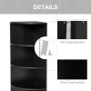 HOMCOM 4-Tier Corner Open Shelf Bookcase Freestanding Fan Bookshelf Plants Stand, 40x40x120cm, Black