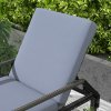Outsunny Outdoor PE Rattan Sun Lounger, 5-Level Adjustable Backrest Wicker Outdoor Chaise Recliner, Garden Chair with 2 Wheels, Mixed Grey