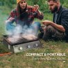 Outsunny Gas Plancha Grill with 3 Stainless Steel Burner, 7.5kW, Portable Tabletop Gas BBQ with Non-Stick Griddle and Lid for Camping Picnic Garden Party Festival