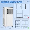 HOMCOM 7000 BTU Air Conditioning Unit, Smart Home WiFi App Compatible, 3-in-1 Portable Air Conditioner, Dehumidifier, Cooling Fan with 24H Timer, Remote, LED Display, 2 Speeds, Window Kit, 15m²