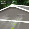 Outsunny 6.5ft x 3.5ft Garden Storage Shed, Large Metal Shed for Outdoor Storage with Double Sliding Doors and 4 Vents, Grey