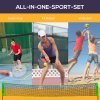 SPORTNOW 5M Portable Badminton Set, Height Adjustable Tennis Volleyball Net with 3 Shuttlecocks, 4 Rackets and with Carry Bag, Multi-Sports Badminton Net for Indoor Outdoor, Garden, Beach Games