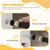 PawHut Dog Gate Wide Stair Gate w/ Door Pressure Fit Pets Barrier for Doorway, Hallway, 76H x 75-115W cm - Black