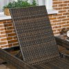 Outsunny 3-piece PE Rattan Sun Lounger Set with Adjustable 5-Position Recliner, Patio Chaise Lounge Chair Set with Cushions, Headrests, Glass Top Square Coffee Table, Brown