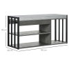 HOMCOM Shoe Bench, Modern Shoe Storage Bench with Cushion and Shelves, Shoe Rack Bench for Entryway, Hallway, Grey