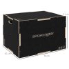 SPORTNOW 3-in-1 Wooden Plyo Box, Anti-Slip Plyometric Jump Platform, Step Up Exercise Box with Handle Openings for Home Gym, Workout Training, 51/61/76cm