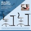 Vinsetto Drafting Chair, Swivel Office Draughtsman Chair, Mesh Standing Desk Chair with Adjustable Foot Ring, Armless, Light Grey
