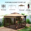 Outsunny 3 x 3(m) Pop Up Gazebo with Netting and Carrying Bag, Party Tent Instant Event Shelter, Height Adjustable and UV-Resistant, for Garden, Patio, Beige